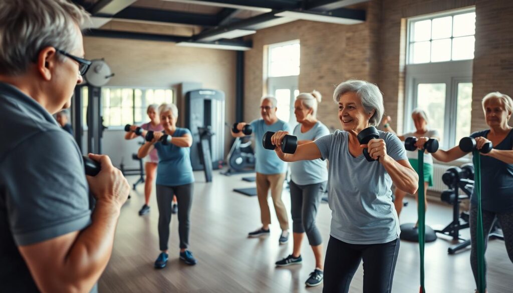 treino de musculação para idosos